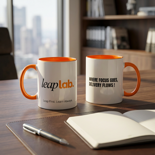 The LeapLab Focus Mug  — "Where Focus Goes, Delivery Flows"